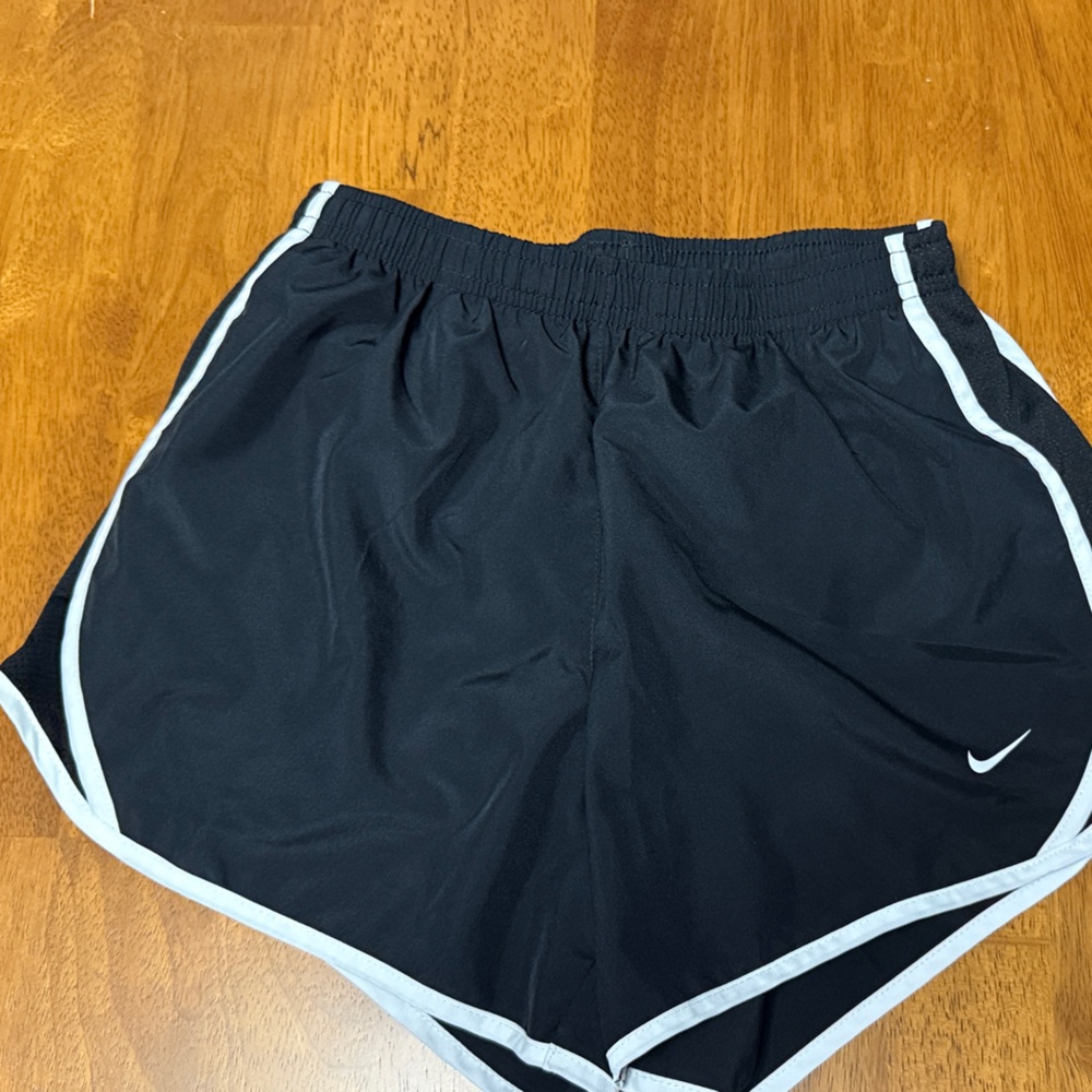 Nike Women's Black and White Athletic Shorts